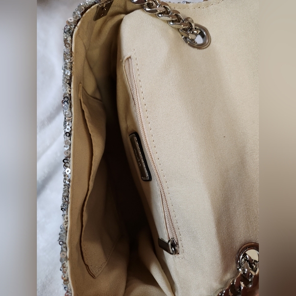 Aldo, Silver sequined crossbody bag - Picture 3 of 4